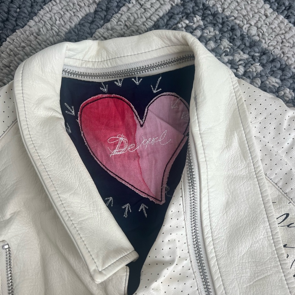 Desigual White Vegan Leather Jacket - Picture 2 of 3
